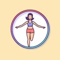 Vector of a woman standing in a circle with her arms outstretched Royalty Free Stock Photo