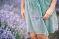 Woman Standing in Lavender Garden