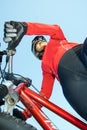 Woman Standing Next to Bicycle - Vertical Royalty Free Stock Photo