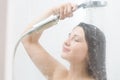 Woman standing at the shower Royalty Free Stock Photo