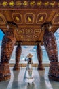 Woman standing at viewpoint on Doi suthep, Chiang Mai