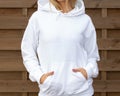 White hoodie with copy space