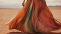 Exquisite Terracotta Maxi Skirt: A Stunning Blend Of Color And Style Royalty Free Stock Photo
