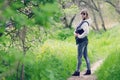 Girl on a forest glade