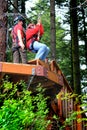 Woman Starting on a Zipline