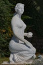 Woman statue monument at waterfront promenade in Saranda, Albania Royalty Free Stock Photo