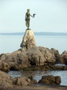 Woman statue with seagull in Opatija in Croatia Royalty Free Stock Photo