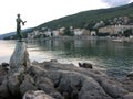 Woman statue with seagull in Opatija in Croatia Royalty Free Stock Photo