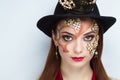 Woman steam punk make up