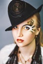 Woman steam punk make up