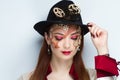 Woman steam punk make up