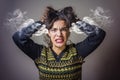 Woman steaming with rage Royalty Free Stock Photo