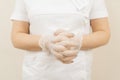 Woman in sterile gloves Royalty Free Stock Photo