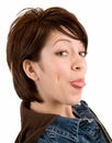 Woman Sticking Out Her Tongue Royalty Free Stock Photo