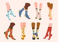 Woman stocking vector cartoon set icon. Royalty Free Stock Photo