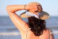 Woman with straw hat