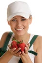 Woman with strawberries Royalty Free Stock Photo