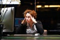 Woman in stress in front of computer Royalty Free Stock Photo