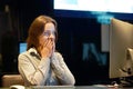 Woman in stress in front of computer Royalty Free Stock Photo