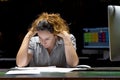 Woman in stress in front of computer Royalty Free Stock Photo