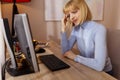 Woman stressed out at work Royalty Free Stock Photo