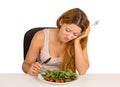 Woman stressed tired of diet restrictions Royalty Free Stock Photo