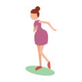 Woman striking dance pose. Vector illustration decorative design