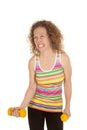 Woman stripe sports shirt workout hard