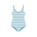 Woman striped swimwear icon flat isolated vector Royalty Free Stock Photo