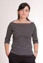 Woman with a stripped t-shirt