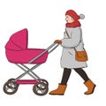 Woman with a stroller