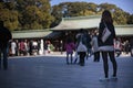 Woman strolling in Temple