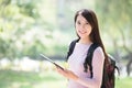 Woman student with digital tablet Royalty Free Stock Photo