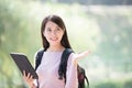 Woman student with digital tablet Royalty Free Stock Photo