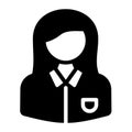 Woman student icon in solid style for any projects Royalty Free Stock Photo