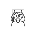 Woman student line icon