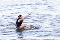 Woman study wakeboarding Royalty Free Stock Photo