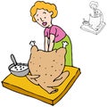 Woman Stuffing Turkey Royalty Free Stock Photo