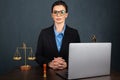 Lawyer business women working and notary signs the documents at office. consultant lawyer, justice and law ,attorney Royalty Free Stock Photo