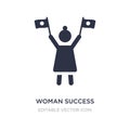 woman success icon on white background. Simple element illustration from Seo and web concept Royalty Free Stock Photo