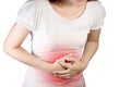 Woman suffer from stomachache or Gastroenterologist. Royalty Free Stock Photo