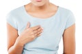 Woman suffering from acid reflux Royalty Free Stock Photo