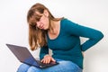 Woman is suffering from back pain - bad posture concept