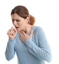 Woman suffering from cough Royalty Free Stock Photo