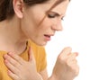 Woman suffering from cough Royalty Free Stock Photo