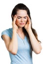 Woman suffering from migraine. Royalty Free Stock Photo