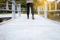 Woman suffering from pain in leg injury after sport exercise running jogging and workout outdoor Royalty Free Stock Photo