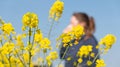 Woman suffering from pollen allergy