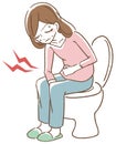 Woman suffering from stomachache illustration