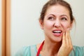 Woman suffering from toothache tooth pain. Royalty Free Stock Photo